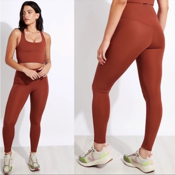 Girlfriend Collective Compressive High-Rise Full Legging Sedona Orange Sz Med